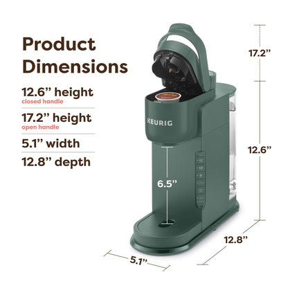 Keurig K-Express Single Serve K-Cup Pod Coffee Maker, 3 Brew Sizes, Strong Button Feature, 42oz Removable Reservoir, Evergreen