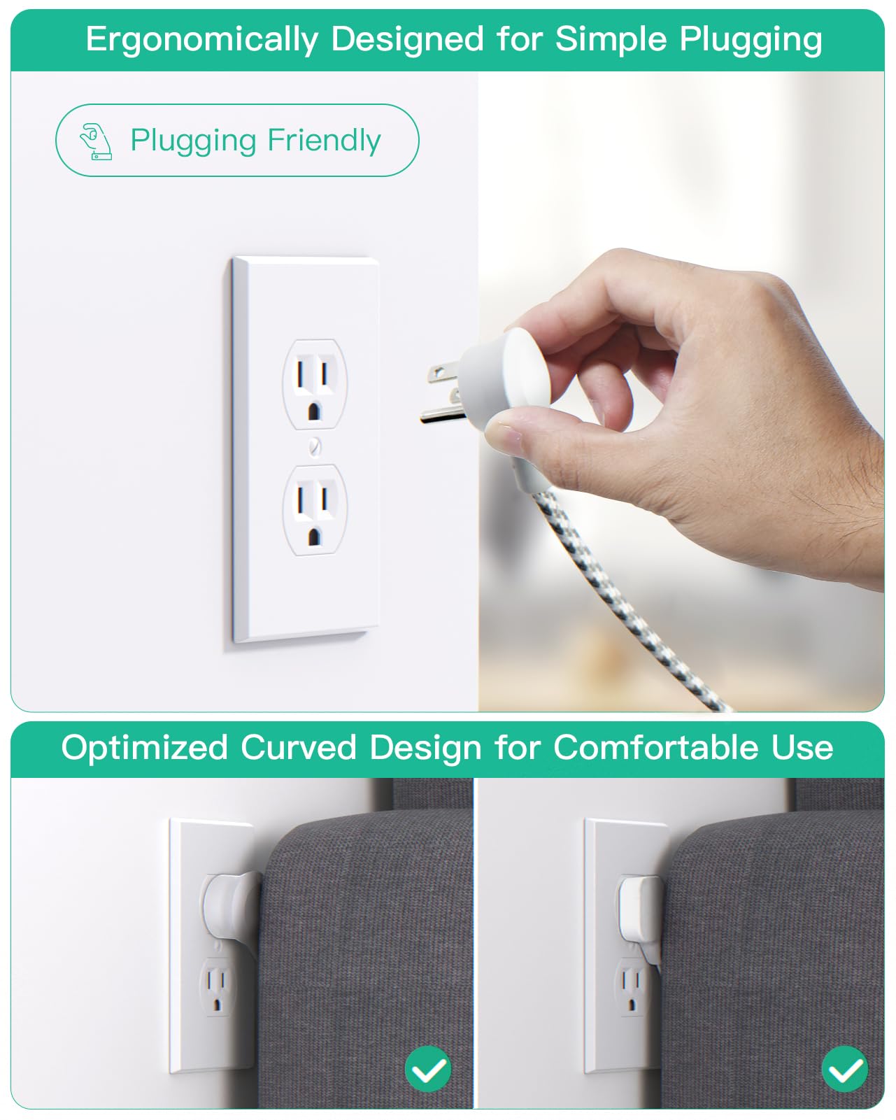 Cruise Ship Essentials - Mifaso Power Strip with USB Ports, 5Ft Flat Extension Cord with Multiple Outlets, USB Charging Station with Non Surge Protector for Cruise Ship, Travel, Dorm Room Essentials