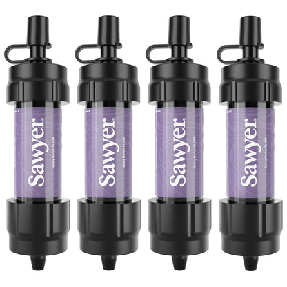 Sawyer Products SP3504 Mini Water Filtration System, Filter and Cleaning Plunger only, 4-Pack, Purple