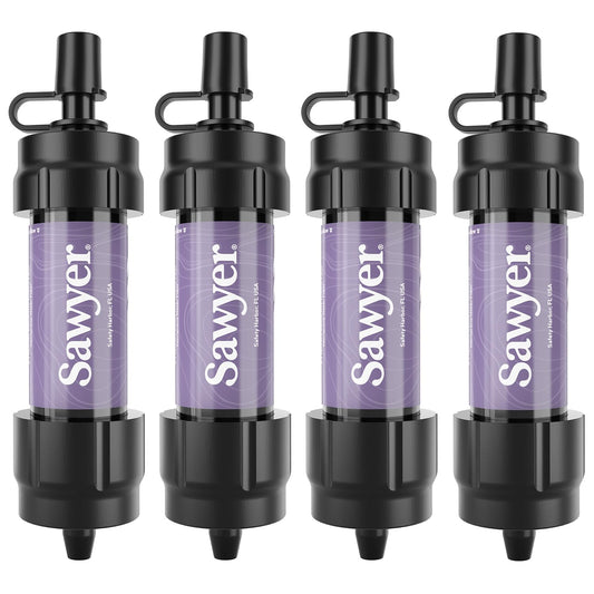 Sawyer Products SP3504 Mini Water Filtration System, Filter and Cleaning Plunger only, 4-Pack, Purple