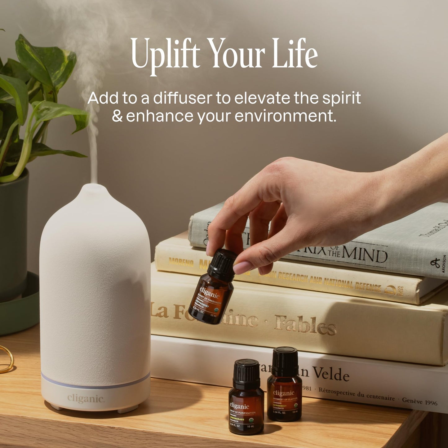 Cliganic Organic Essential Oils Set (Top 5 - The Classics) - 100% Pure Natural - Aromatherapy, Candle Making - Peppermint, Lavender, Eucalyptus, Lemongrass & Orange