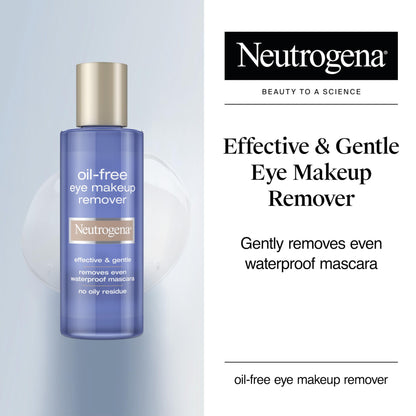 Neutrogena Gentle Oil-Free Eye Makeup Remover & Cleanser for Sensitive Eyes, Dissolves Waterproof Mascara, Non-Greasy Liquid Makeup Remover, Dermatologist & Ophthalmologist Tested, 8 fl. oz