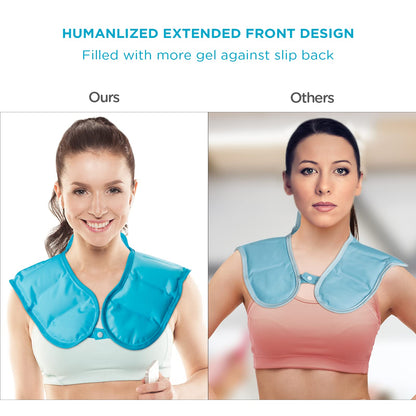 Comfytemp Ice Pack for Neck Shoulders, FSA HSA Approved, Large Gel Neck Shoulder Ice Pack, Reusable Cold Neck Ice Pack Wrap for Upper Back Pain Relief, Cold Compress Therapy for Rotator Cuff Injuries