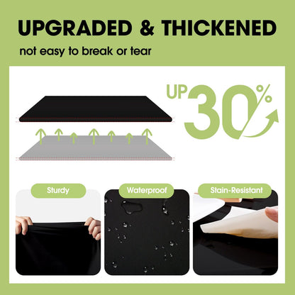 Pureegg Plastic Table Cloth Disposable 10 Pack, 84'' Round Table Cloths, Halloween Party Decorations, Summerween Decor, Halloween Tablecloths, Round, Plastic Cover, Leakproof & Sturdy, Black