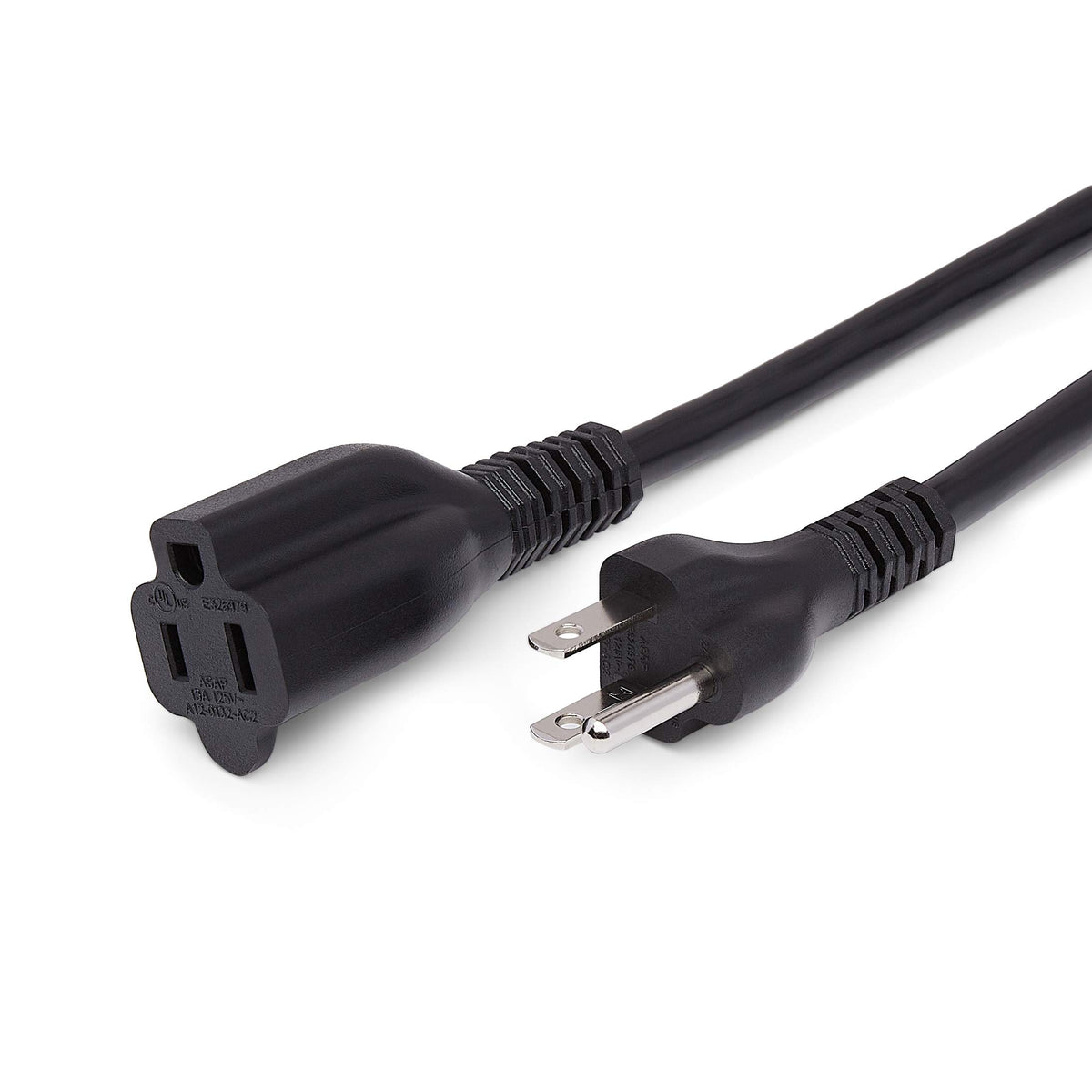 Amazon Basics Extension Cord, 13 Amps, 125V, 10 Foot, Black - Pack of 2