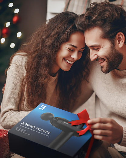 RENPHO Massage Gun Deep Tissue with 12mm Amplitude, FSA HSA Eligible Percussion Muscle Massage Gun, Portable Electric Handheld Massager Gun, LED Touch Display Carry Case Power Fathers Day Dad Gifts