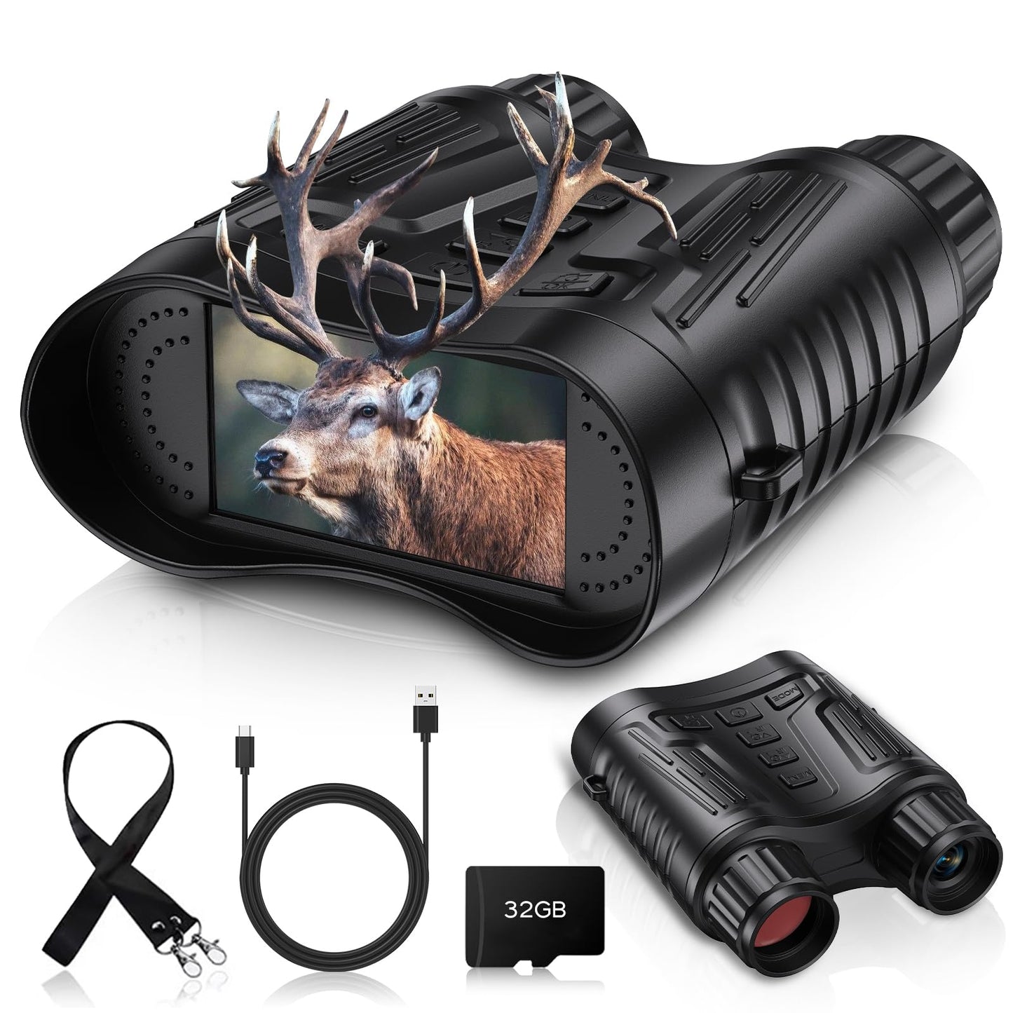 Night Vision Binoculars for Adults, 4K HD Night Vision Goggles with Video Recording, for Men, Boys, Father's Day, Christmas for Outdoor Night Adventure, Wildlife Watching