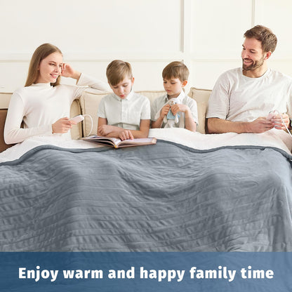 Heated Electric Blanket Queen Size - 84" x 90" Heating Blanket with Dual Control, 10 Levels & 8 Hours Auto Off, Soft Warm Flannel Gift with Over-Heat Protection, ETL & FCC Certified