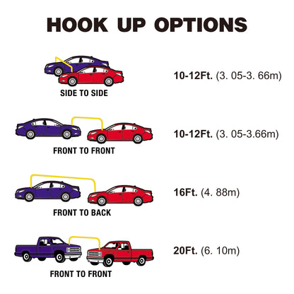 Cartman 8 Gauge 12 Feet Jumper Cable Heavy Duty Booster Cables with Carry Bag