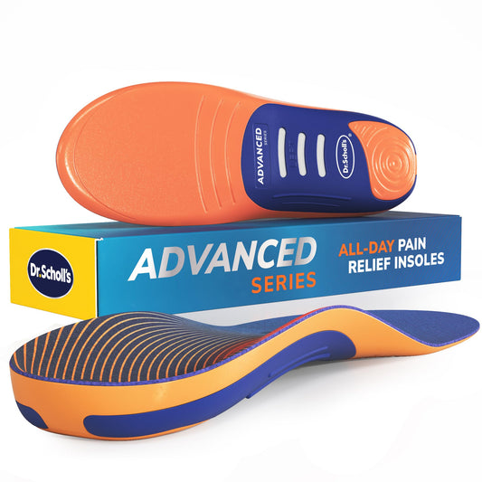 Dr. Scholl’s Advanced Pain Relief Insoles for Men Women, Heavy Duty Orthotics Inserts for Work Shoes & Boots, Plantar Fasciitis & Arch Support, Flat Feet, Shock-Absorbing, Supports up to 340 lbs