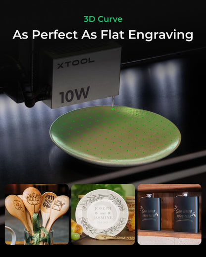 xTool S1 Laser Engraver and Cutter Machine with Air Assist & Honeycomb, 23.93" x 15.16" Bed Size, Beginner-friendly, Class 1 Safety Laser Engravering Machine for Wood and Metal, Acrylic - Basic Bundle