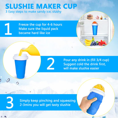 Color Land Slushy Cup, TIK TOK Slushie Maker Cup Frozen Magic Squeeze Cup, Ice Cream Maker Cup, Cool Stuff Trending Tiktok Items Homemade DIY Cool Gadgets with Lid & Straw (GREEN)