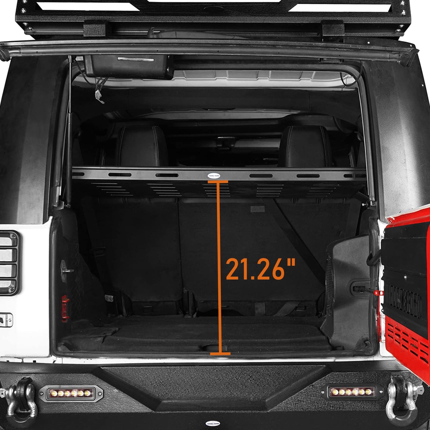 Hooke Road Rear Trunk Cargo Rack Basket Tray for 2007-2025 Jeep Wrangler JK JL 4-Door Hardtops, Sturdy Steel Shelf for Camping Trip Gear