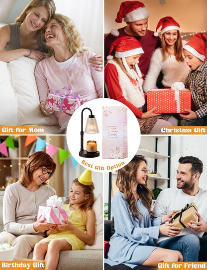 Innqoo Candle Warmer Lamp with Timer, Dimmable Candle Warmer for Jar Candles, Height Adjustable Wax Melts Warmer, Birthday Gifts for Women Mom, House Warming Gifts New Home Decor