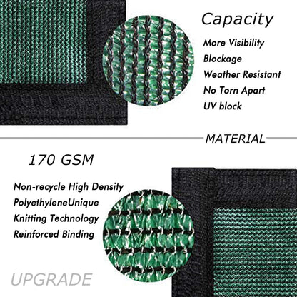 UPGRADE Privacy Fence Screen 4'x5' Dark Green Outdoor 90% Visibility Blockage 170 GSM Mesh Shade Cover Panels for Backyard,Balcony,Home Decoration with Zip Ties,Customized Avaliable