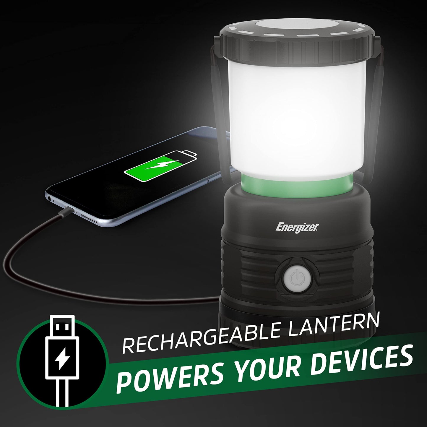 ENERGIZER LED Camping Lantern X1000, Bright and Rugged Tent Light, Water Resistant Lantern for Camping, Hiking, Fishing, Emergency (USB Cable Included)