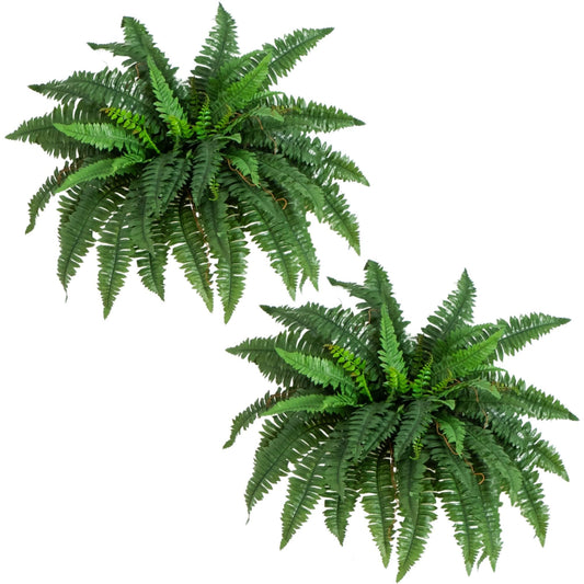 Nearly Natural 40IN Artificial Boston Fern Large Hanging Plant, Set of 2 Artificial Ferns that Look Real for Home Décor