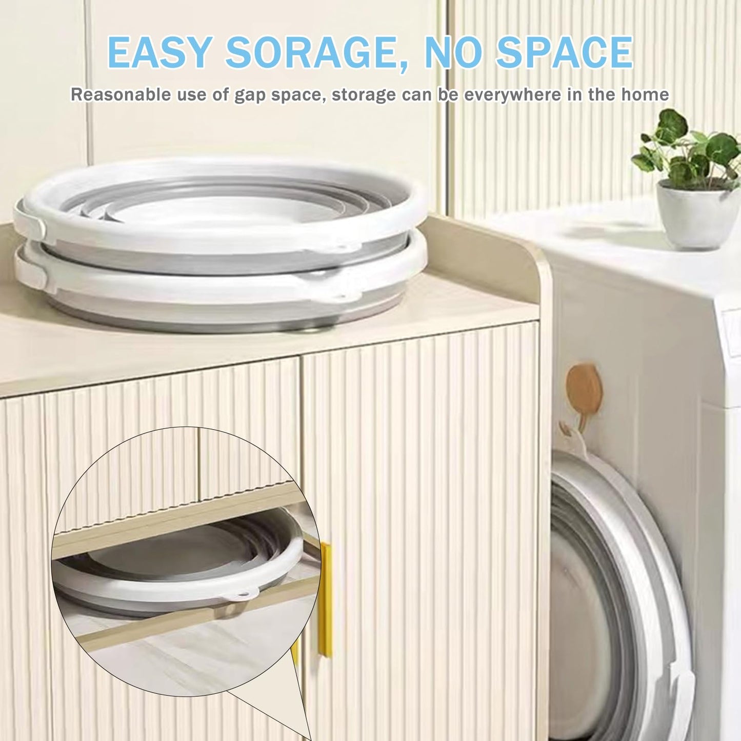 2-Pack Collapsible Buckets - 2.6 Gallon (10L) Large Capacity, Essential for RV, Garden Cleaning, Car Washing, Camping, Fishing, Multi-Purpose Durable Portable Buckets, Easy Storage, Use Anywhere