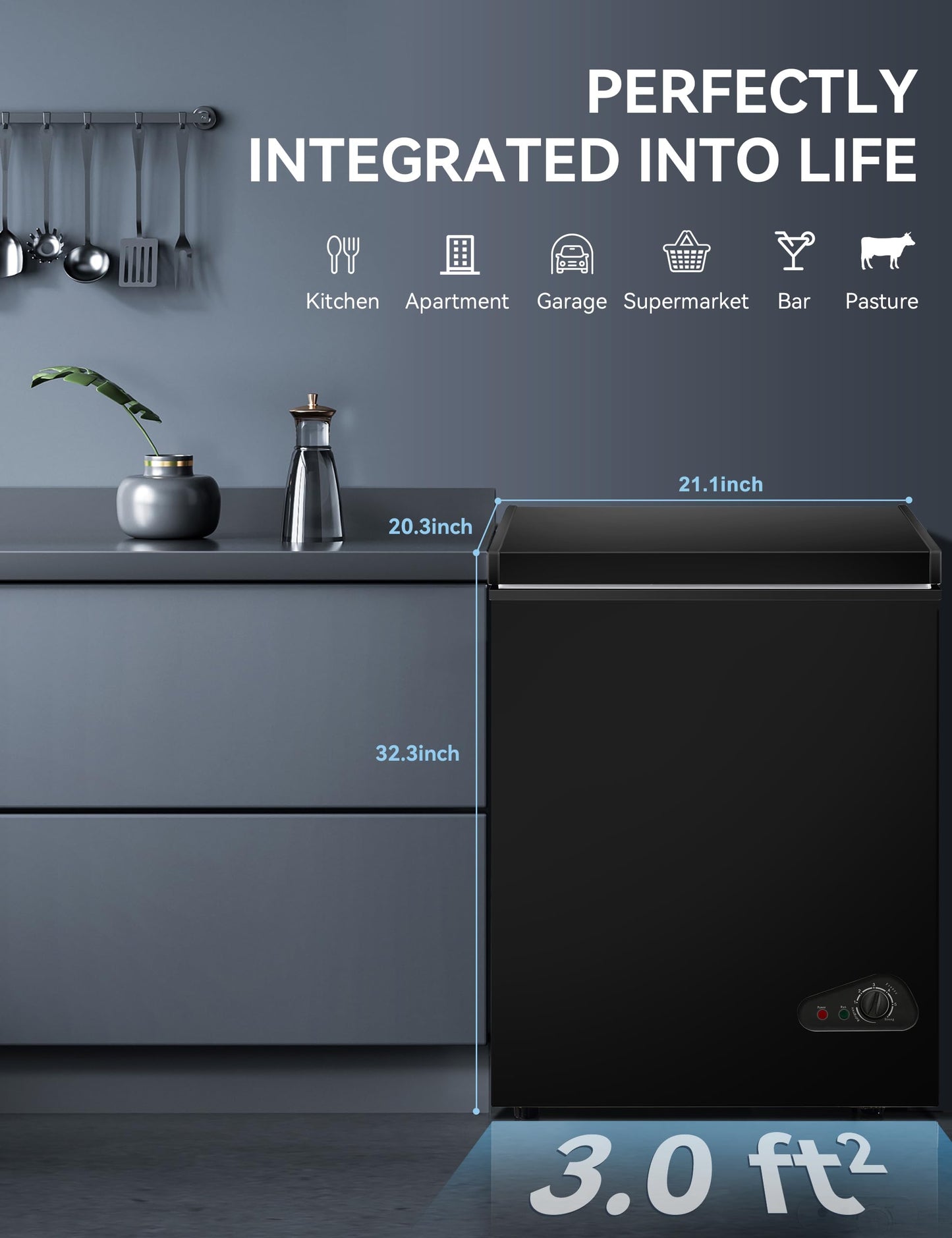 7.0 Cu Ft Chest Freezer - Energy Saving Quiet Top Open Door Mini Freezer Adjustable 6 Thermostat - Compact Small Deep Freezer w/Removable Basket and Defrost Water Drain for Home/Apartment/Garage