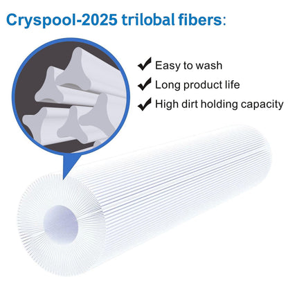 Cryspool® 07077 Filter Compatible with CCP420, Clean and Clear Plus 420, PCC105-PAK4, R173576, C-7471, 178584, 817-0106, FC-6470, 4×105 Sq. Ft Pool Filter Cartridges, 4 Pack