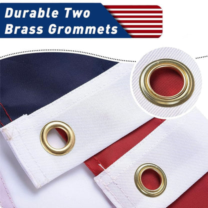 American Flags for Outside 6x10 FT- Heavy Duty Polyester US Flag with Embroidered Stars & Sewn Stripes, Brass Grommets - Vibrant Outdoor USA Flags for All Weather