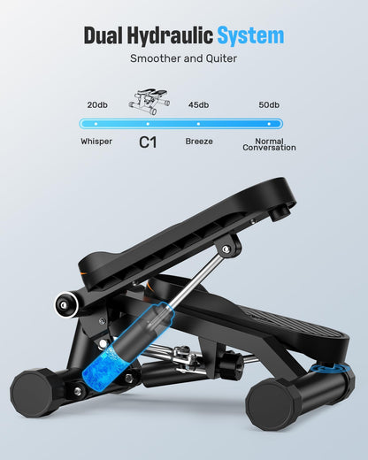 Sportsroyals Stair Stepper for Exercises-Mini Stepper with Resistance Bands
