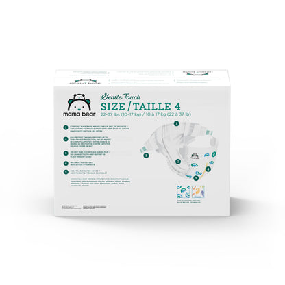 Amazon Brand - Mama Bear Gentle Touch Diapers, Size 4, 148 Count (4 packs of 37)