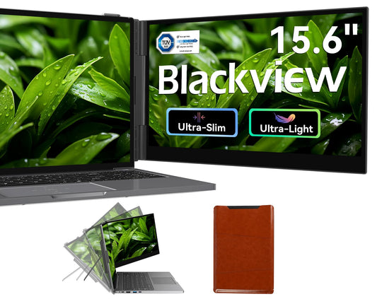 Blackview Laptop Screen Extender, 1.7lbs Ultra-Light & 0.17" Ultra-Slim, 15.6" FHD 1080P IPS Portable Laptop Monitor Extender,Travel Dual Monitor for 14-17",Plug & Play for Windows/Mac/Android/Switch