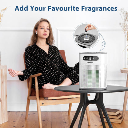 Air Purifiers for Bedroom, HEPA Covers Up to 302 sq.ft Room, 24db Sleep Model, Night Lighting, 3 Timers, with Aromatherapy for Bedroom, Dorm Room, Apartment, Kitchen-HY1800