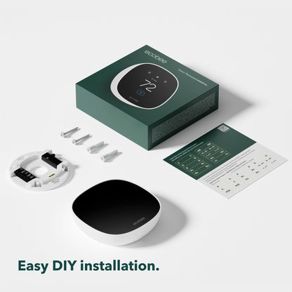 ecobee Smart Thermostat Essential - Energy Star Certified programmable Wi-Fi Thermostat - Works with Siri, Alexa, and Google Assistant