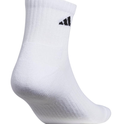 adidas 6-Pack, Athletic Cushioned Quarter Ankle Socks for Men with Arch Support, White/Black, Large