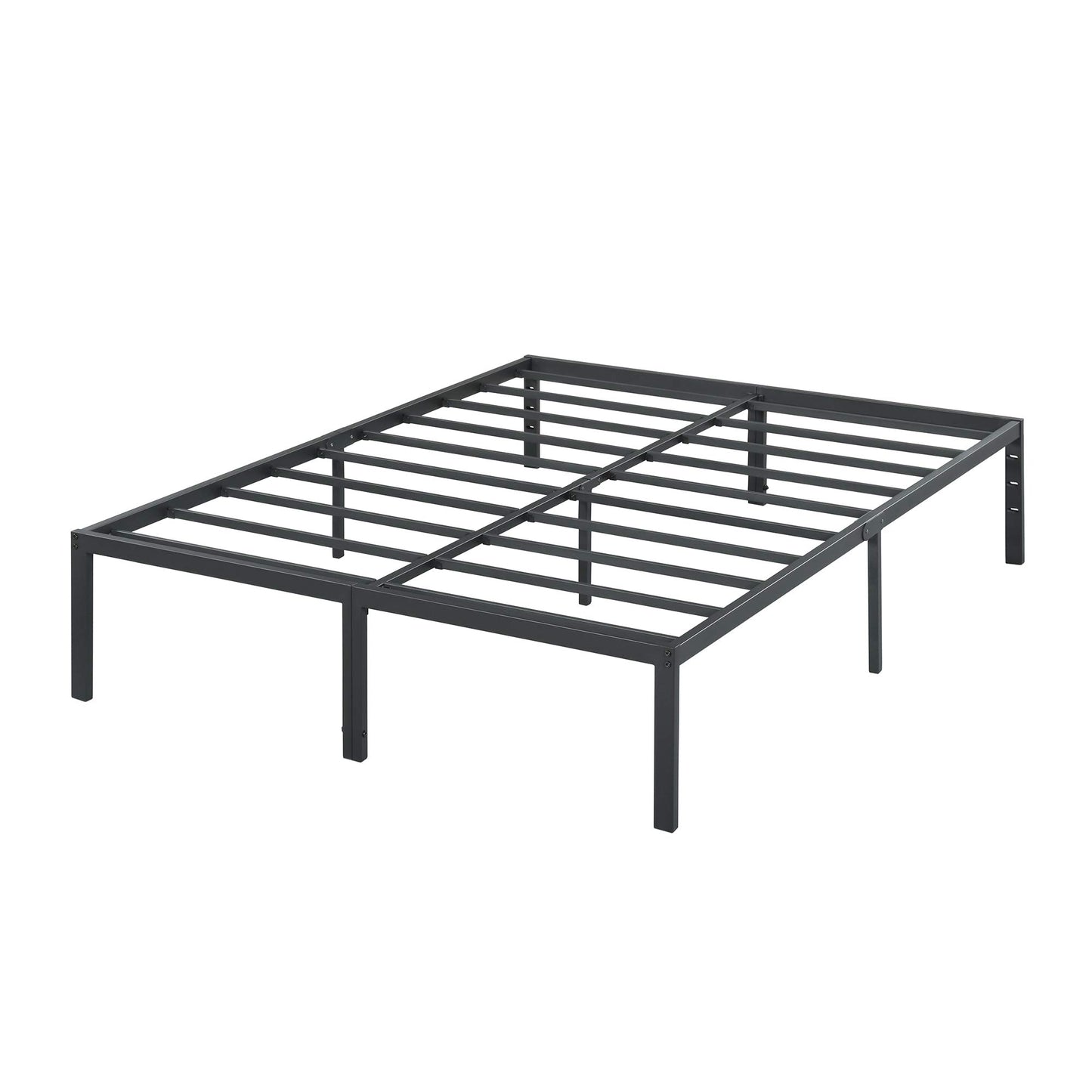 Olee Sleep 18 Inch Heavy Duty Steel Slat Anti-Slip Support, Easy Assembly Platform Bed Frame, Noise Free Steel Mattress Foundation, Maximum Storage, No Box Spring Needed, Black, King Size