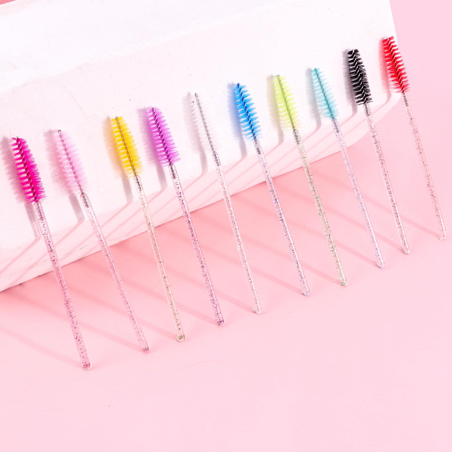 Exacoo 500pcs Eyebrow Brush Lash Spoolies for Eyelash Extensions Eyelash Brush Comb Disposable Mascara Wands Eye Lash Brush Eyebrow Spoolie