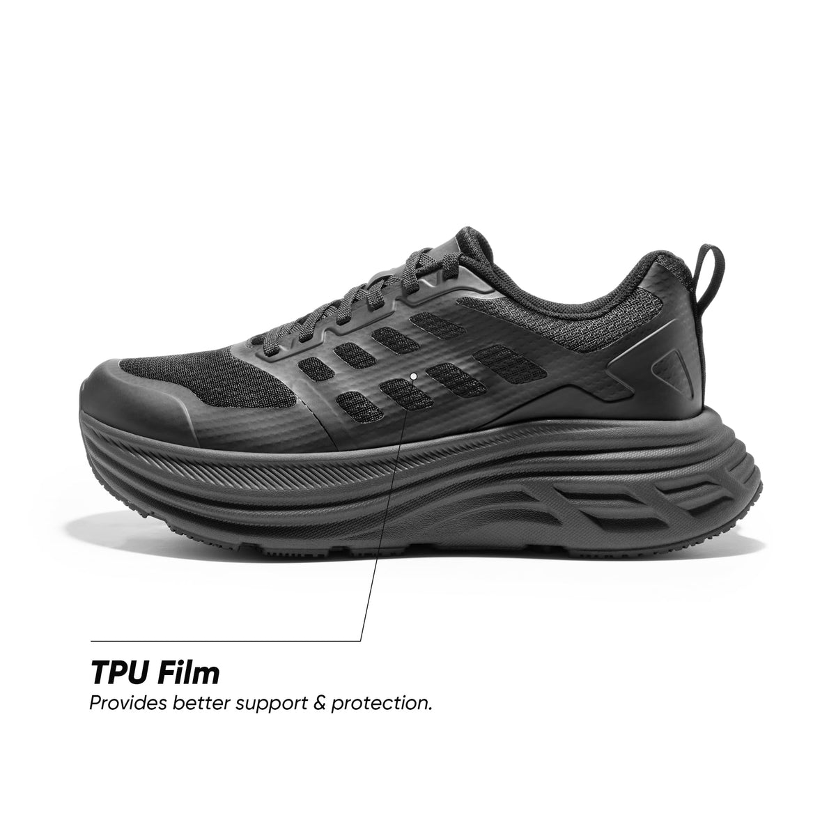 NORTIV 8 Women's Walking Shoes Cushion Running Tennis Shoes ActiveFloat Non-Slip Comfortable Breathable Workout Gym Sports Athletic Fashion Sneakers,Size 7.5,All Black,SNWS245W