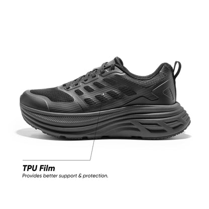 NORTIV 8 Women's Walking Shoes Cushion Running Tennis Shoes ActiveFloat Non-Slip Comfortable Breathable Workout Gym Sports Athletic Fashion Sneakers,Size 7.5,All Black,SNWS245W