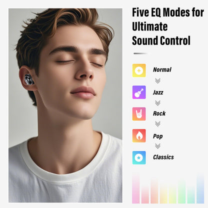 VEKJ Sleep Earbuds, Bluetooth 5.4 in Ear Smart Touch Screen Earbuds, 48H Mini Sleep Headphones Small Design for Side Sleepers, Crystal-Clear Calls Ear Buds, 5 EQ Modes, IPX7 Waterproof Earphones Black