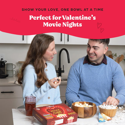 Valentines Day Gifts Movie Night Popcorn Gift Set, Valentines Day Gifts For Her Him, 10 Piece Set, 5 Gourmet Popcorn Kernels and 5 Popcorn Seasoning Flavoring, Kosher, Non-GMO Romantic Movie Night Gift Baskets Idea