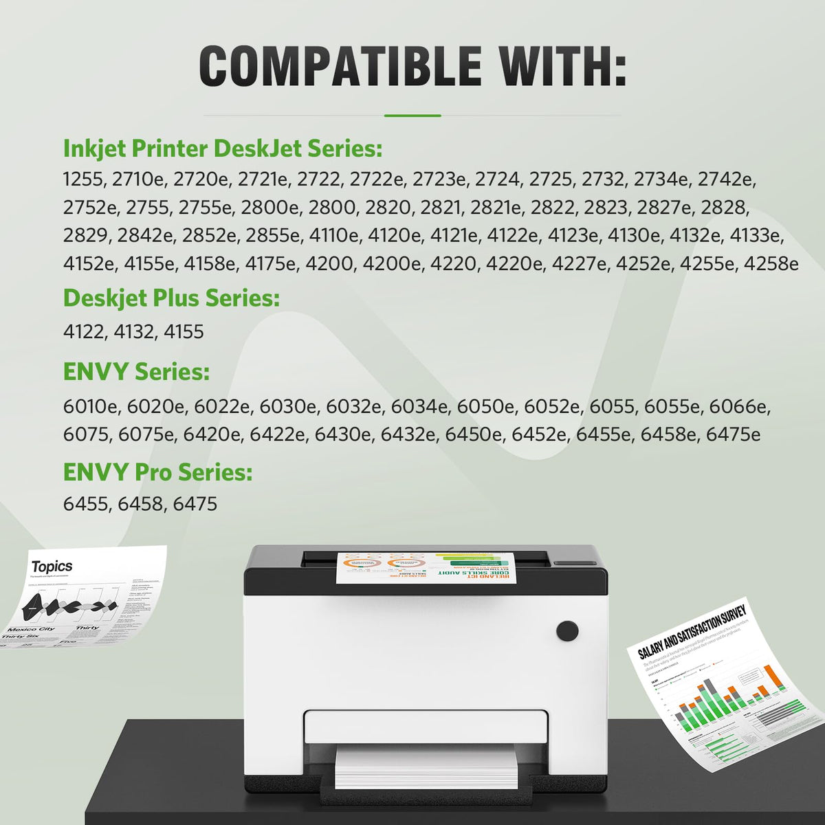 67XL Ink Cartridge Replacement for HP 67 XL Black Tri-Color Remanufactured for HP Ink 67 67XL for DeskJet 2755e 2700 2855e 2800 2752 2742e 4155e 4255e 4100 Envy 6055 6055e 6455e Printer (2-Pack)