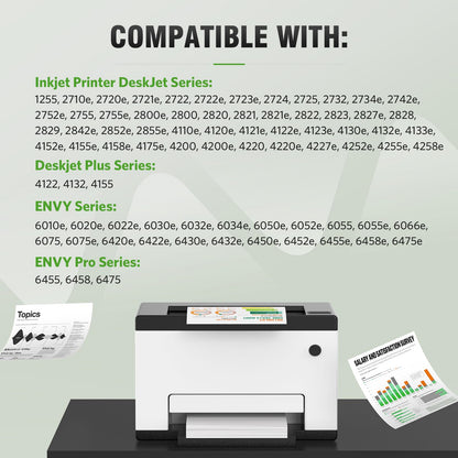 67XL Ink Cartridge Replacement for HP 67 XL Black Tri-Color Remanufactured for HP Ink 67 67XL for DeskJet 2755e 2700 2855e 2800 2752 2742e 4155e 4255e 4100 Envy 6055 6055e 6455e Printer (2-Pack)