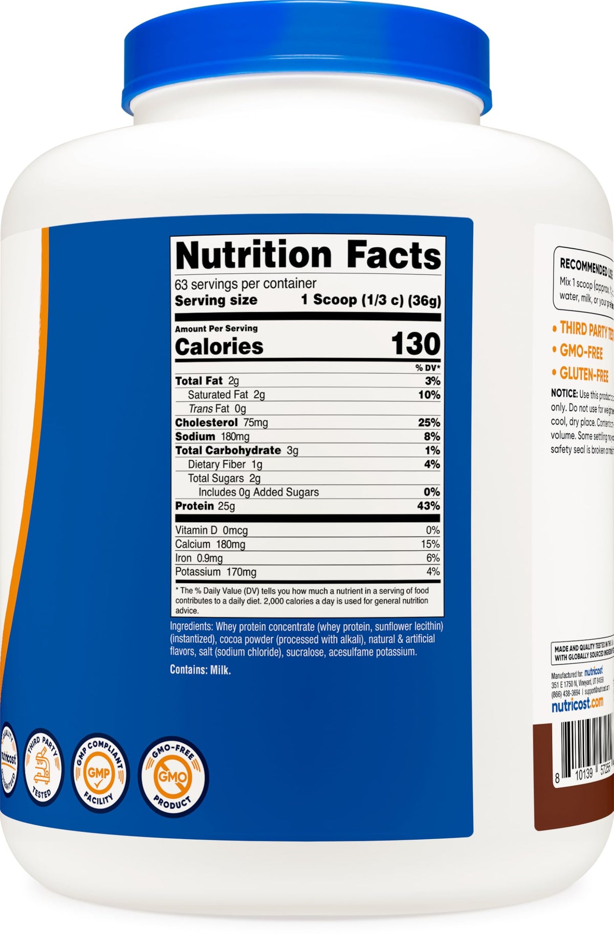 Nutricost Whey Protein Concentrate (Chocolate) 5LBS