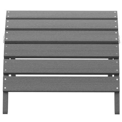 SERWALL Folding Adirondack Ottoman for Adirondack Chair, No-Assembly Weather Resistance Outdoor Footstool, High Impact Polystyrene Folding Adirondack Footrest, Gray