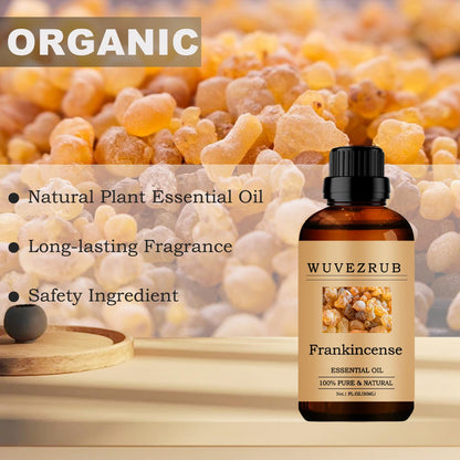 Wuvezrub Frankincense Essential Oils Organic, 30ML Pure and Natural Frankincense Essential Oil for Aromatherapy Diffuser - Frankincense /1 Fl Oz