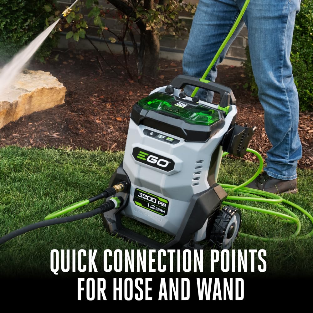 EGO Power+ HPW3204-2 3200 PSI 56-Volt Lithium-ion Cordless Pressure Washer with (2) 6.0Ah Batteries and 320W Charger Included