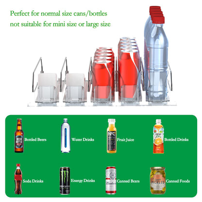 Drink Organizer for Fridge-White Automatic Pusher Glide,12oz 16oz 20oz-Soda Dispenser for Fridge-Holds up to 25 Cans