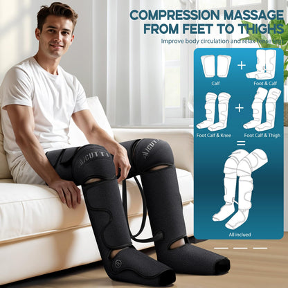 Air Compression Leg & Foot Massager with Heat – Relief for Circulation, Fatigue & Tension – Relaxing Gifts for Dad, Mom, Men & Women – Ideal for Father’s Day, Mother’s Day, Christmas & Birthdays