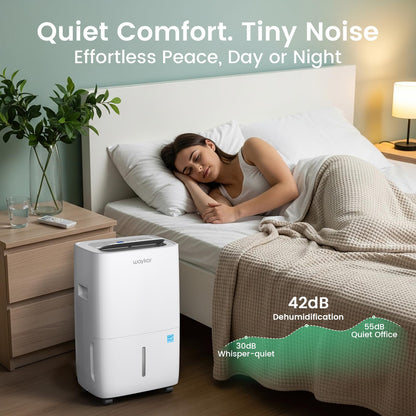 Waykar 80 Pints Energy Star Dehumidifier for Spaces up to 5,000 Sq. Ft at Home, in Basements and Large Rooms with Drain Hose and 1.14 Gallons Water Tank (JD025CE-80)