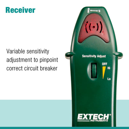 Extech CB10 Circuit Breaker Finder, Locates fuses/Breakers, Tests receptacles and GFCI Circuits