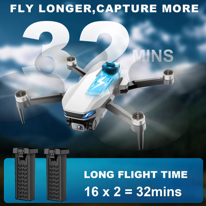 Drone with Camera for Adults, 2K HD GPS Drones with Auto Return, Follow Me, Circle Fly, Waypoint Fly, Optical Flow, Brushless Motor, Foldable 5G Transmission FPV Quadcopter