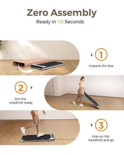 Yagud Under Desk Treadmill, Walking Pad for Home and Office, 2.5 HP Portable Walking Jogging Running Machine with Remote Control and LED Display, Sliver