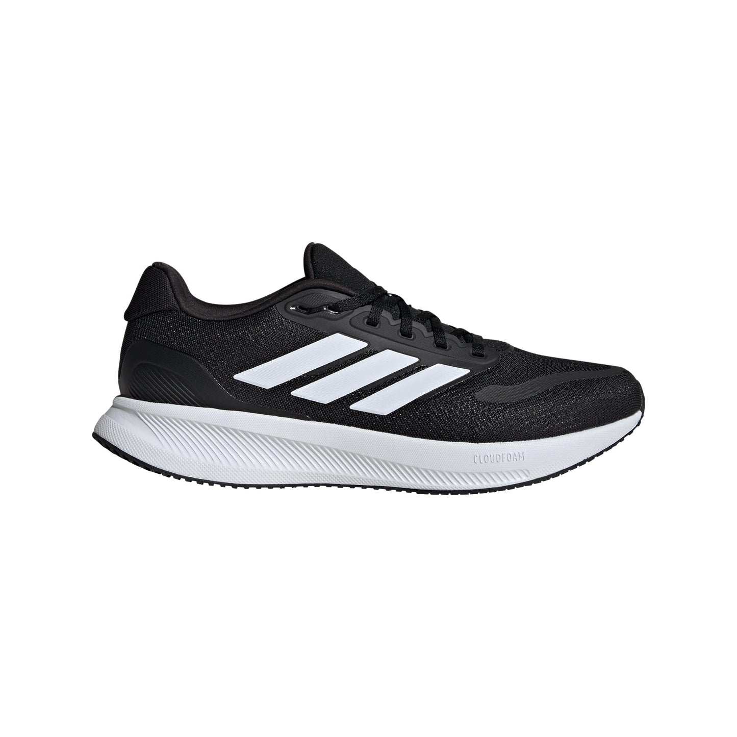 adidas Men's Run Falcon 5 Sneaker, Black/White/Black, 10.5